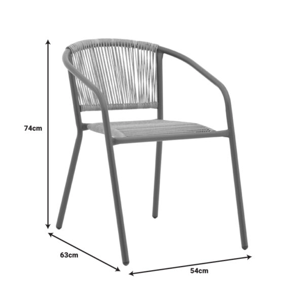Τραπεζαρία Watson-Lindaria  σετ 3τεμ μέταλλο σαμπανιζέ-γυαλί Φ60x70εκ