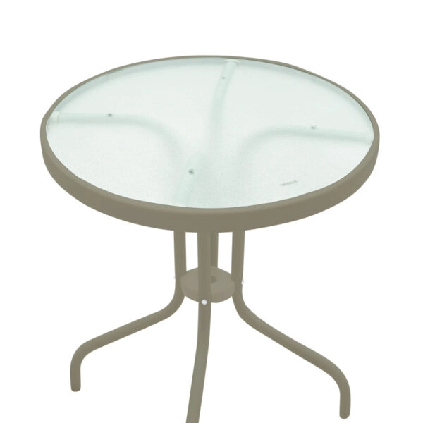 Τραπεζαρία Calan-Watson σετ 3τεμ μέταλλο σαμπανιζέ-γυαλί Φ60x70εκ