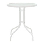 Τραπεζαρία Watson-Sussie σετ 3τεμ μέταλλο λευκό-γυαλί Φ60x70εκ