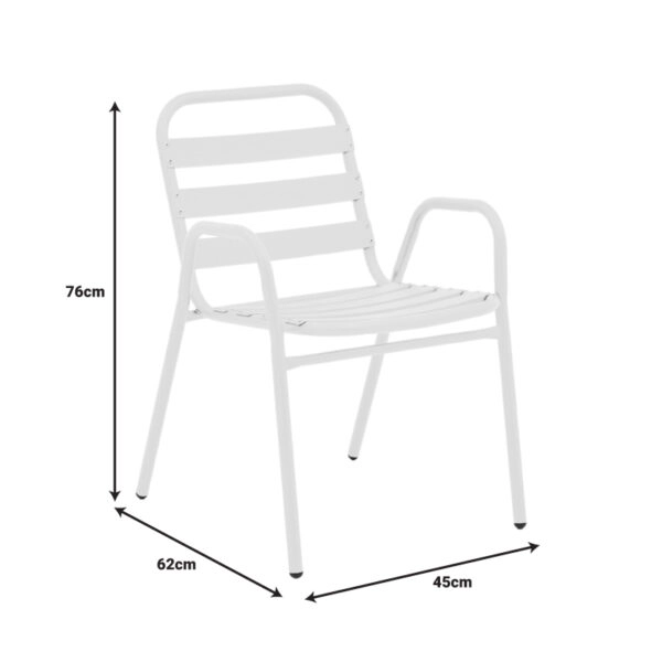 Τραπεζαρία Watson-Sussie σετ 3τεμ μέταλλο λευκό-γυαλί Φ60x70εκ