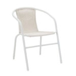 Τραπεζαρία Watson-Obbi σετ 3τεμ μέταλλο λευκό- γυαλί 70x70x70εκ