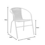 Τραπεζαρία Watson-Obbi σετ 3τεμ μέταλλο λευκό- γυαλί 70x70x70εκ