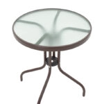 Τραπεζαρία Watson-Sussie σετ 3τεμ μέταλλο καφέ-γυαλί Φ60x70εκ