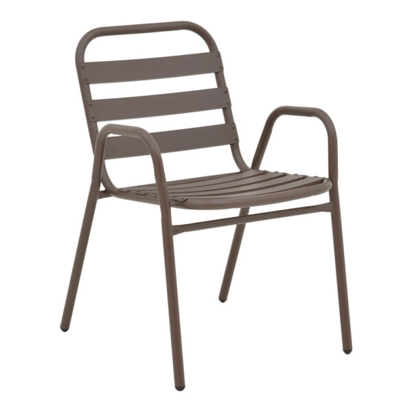 Τραπεζαρία Watson-Sussie  σετ 3τεμ μέταλλο καφέ-γυαλί 70x70x70εκ