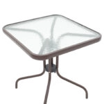 Τραπεζαρία Watson-Sussie  σετ 3τεμ μέταλλο καφέ-γυαλί 70x70x70εκ