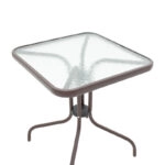 Τραπεζαρία Watson-Sussie σετ 3τεμ μέταλλο καφέ-γυαλί 60x60x70εκ