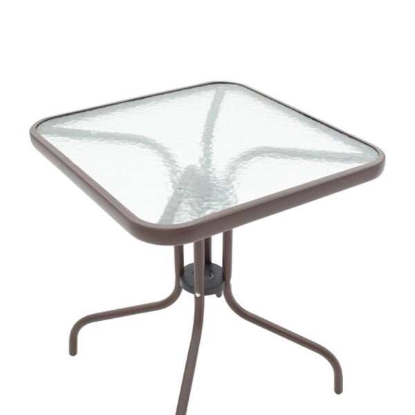 Τραπεζαρία Watson-Sussie σετ 3τεμ μέταλλο καφέ-γυαλί 60x60x70εκ