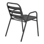 Tραπεζαρία Watson-Sussie  σετ 3τεμ μέταλλο ανθρακί-γυαλί Φ60x70εκ