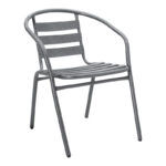 Tραπεζαρία Watson-Tade σετ 3τεμ μέταλλο ανθρακί-γυαλί Φ60x70εκ