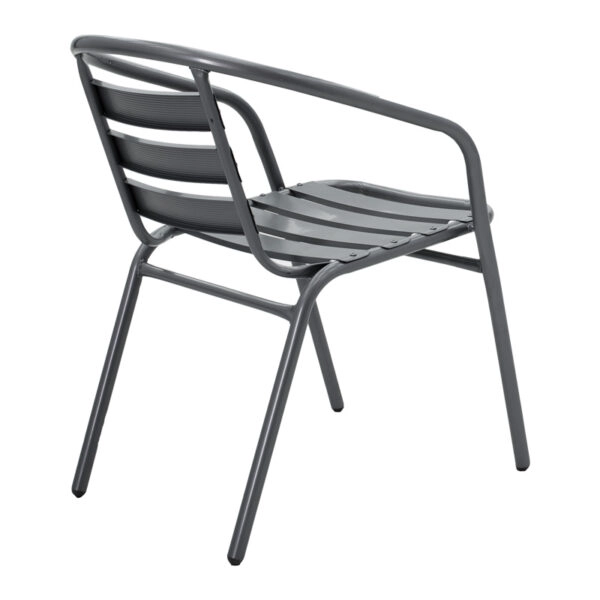 Tραπεζαρία Watson-Tade σετ 3τεμ μέταλλο ανθρακί-γυαλί Φ60x70εκ