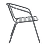 Tραπεζαρία Watson-Tade σετ 3τεμ μέταλλο ανθρακί-γυαλί Φ60x70εκ