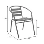 Tραπεζαρία Watson-Tade σετ 3τεμ μέταλλο ανθρακί-γυαλί Φ60x70εκ