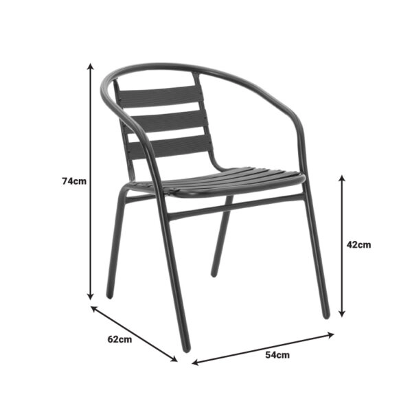Τραπεζαρία Vergo-Tade 3τεμ μαύρο μέταλλο Φ60x70εκ