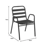 Τραπεζαρία Vergo-Sussie  3τεμ μαύρο μέταλλο Φ60x70εκ