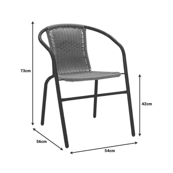 Τραπεζαρία Vergo-Obbi  3τεμ μαύρο μέταλλο Φ60x70εκ