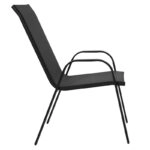 Τραπεζαρία Vergo-Calan  3τεμ μαύρο μέταλλο Φ60x70εκ