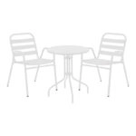 Τραπεζαρία Vergo-Sussie  σετ 3τεμ λευκό μέταλλο Φ60x70εκ