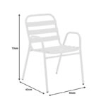 Τραπεζαρία Vergo-Sussie  σετ 3τεμ λευκό μέταλλο Φ60x70εκ