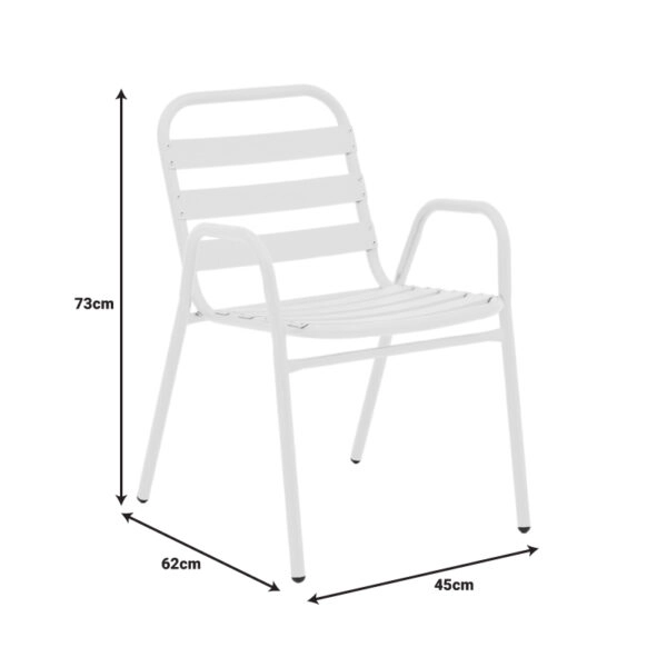 Τραπεζαρία Vergo-Sussie  σετ 3τεμ λευκό μέταλλο Φ60x70εκ