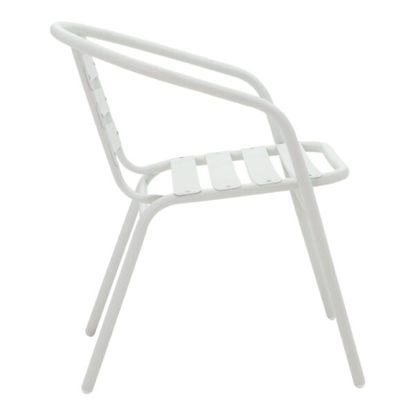 Τραπεζαρία Vergo-Tade  σετ 3τεμ λευκό μέταλλο Φ60x70εκ