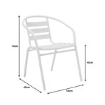 Τραπεζαρία Vergo-Tade  σετ 3τεμ λευκό μέταλλο Φ60x70εκ