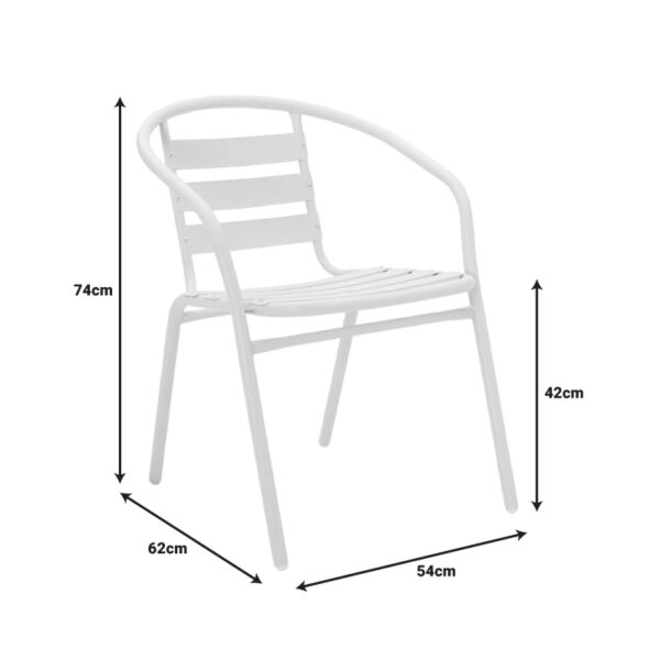 Τραπεζαρία Vergo-Tade  σετ 3τεμ λευκό μέταλλο Φ60x70εκ