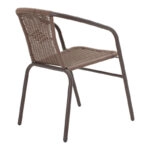 Τραπεζαρία Vergo-Obbi  3τεμ καφέ μέταλλο Φ60x70εκ