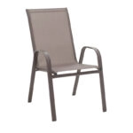 Τραπεζαρία Vergo-Calan  σετ 3τεμ καφέ μέταλλο Φ60x70εκ