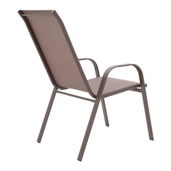 Τραπεζαρία Vergo-Calan  σετ 3τεμ καφέ μέταλλο Φ60x70εκ