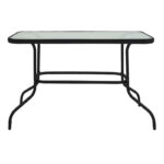 Τραπεζαρία Valor-Calan  σετ 5τεμ μέταλλο μαύρο-γυαλί-textilene μαύρο 110x60x70εκ