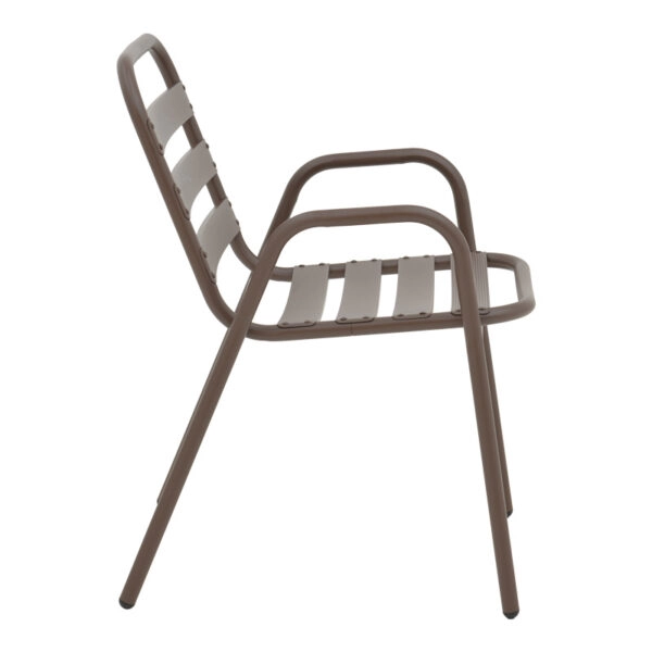 Τραπεζαρία Valor-Sussie 5τεμ μέταλλο καφέ-γυαλί 110x60x70εκ