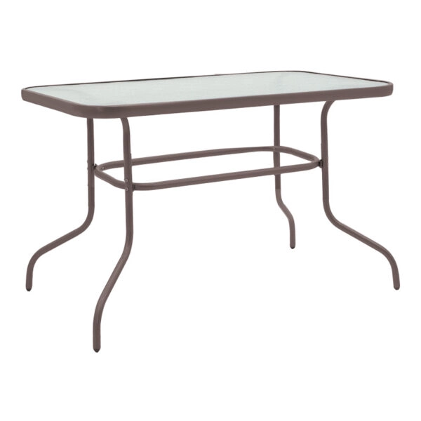 Τραπεζαρία Valor-Sussie 5τεμ μέταλλο καφέ-γυαλί 110x60x70εκ