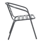 Τραπεζαρία Valor-Tade σετ 5τεμ μέταλλο ανθρακί-γυαλί 110x60x70εκ