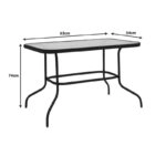 Τραπεζαρία Valor-Tade σετ 5τεμ μέταλλο ανθρακί-γυαλί 110x60x70εκ