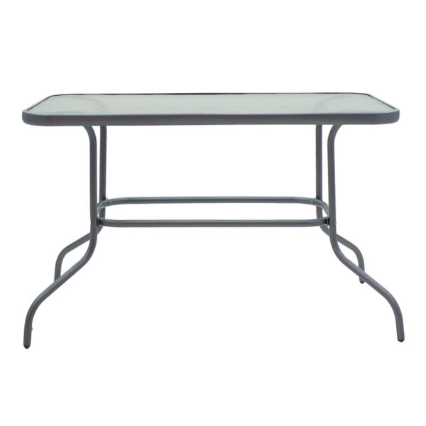 Τραπεζαρία Valor-Lindaria σετ 5τεμ μέταλλο ανθρακί-γυαλί-pe rattan 110x60x70εκ