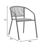 Τραπεζαρία Valor-Lindaria σετ 5τεμ μέταλλο ανθρακί-γυαλί-pe rattan 110x60x70εκ