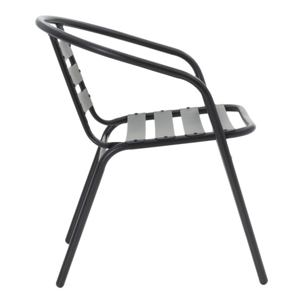 Τραπεζαρία Tade-Ensure 5τεμ μέταλλο-γυαλί σε μαύρη απόχρωση 140x80x70εκ