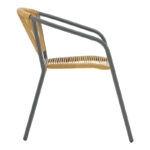 Τραπεζαρία Albero-Lindaria  πτυσσόμενη σετ 3τεμ μέταλλο σε ανθρακί απόχρωση