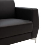 Πολυθρόνα Dermis inox-τεχνόδερμα μαύρο 88x75x75εκ