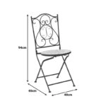 Τραπεζαρία Sellis  σετ 3τεμ μωσαικό-μέταλλο μαύρο