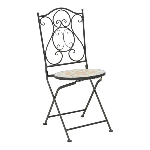 Τραπεζαρία Sellis  σετ 3τεμ μωσαικό-μέταλλο μαύρο