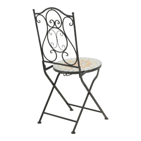 Τραπεζαρία Sellis  σετ 3τεμ μωσαικό-μέταλλο μαύρο