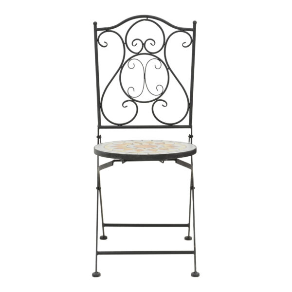 Τραπεζαρία Sellis  σετ 3τεμ μωσαικό-μέταλλο μαύρο