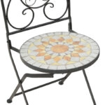 Τραπεζαρία Sellis  σετ 3τεμ μωσαικό-μέταλλο μαύρο