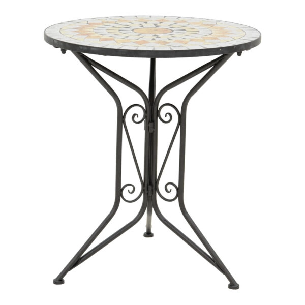 Τραπεζαρία Sellis  σετ 3τεμ μωσαικό-μέταλλο μαύρο