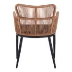 Πολυθρόνα Naoki  pe rattan -metal σε φυσική απόχρωση με μαύρα πόδια/μαξιλάρι 59x62.5x78εκ