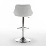 Σκαμπό Bar  GARSA Με Πλάτη Πτυσσόμενο Λευκό PU/Μέταλλο 46x46x83-105cm