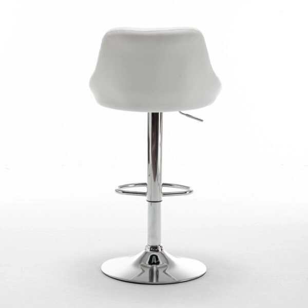 Σκαμπό Bar  GARSA Με Πλάτη Πτυσσόμενο Λευκό PU/Μέταλλο 46x46x83-105cm