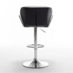 Σκαμπό Bar DRASH Με Πλάτη Πτυσσόμενο Λευκό/Μαύρο PU/Μέταλλο 54x52x87-109cm