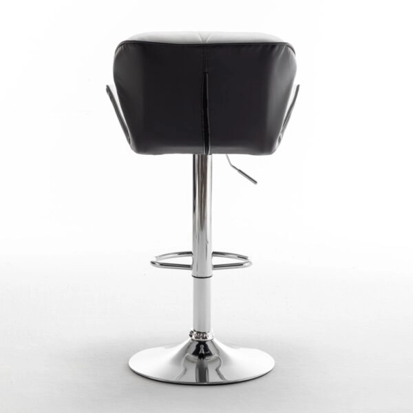 Σκαμπό Bar DRASH Με Πλάτη Πτυσσόμενο Λευκό/Μαύρο PU/Μέταλλο 54x52x87-109cm